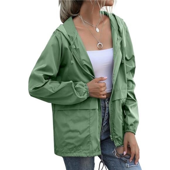 Women's Raincoats Lightweight Waterproof Windproof Adjustable Windbreaker Rain - Picture 3 of 6